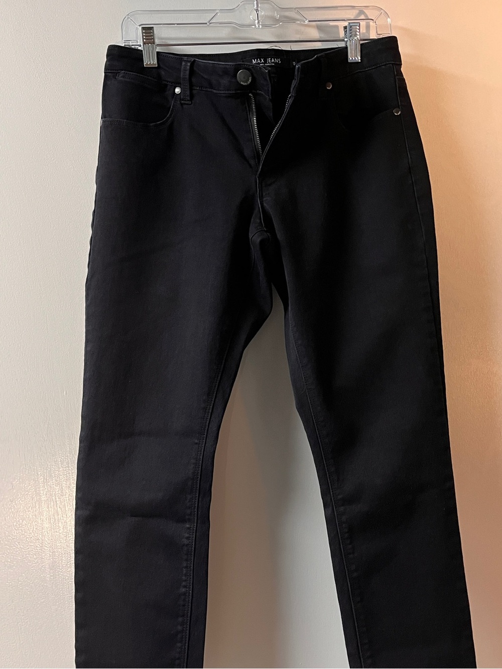 Max Jeans Black Slim Straight Stretch Men's Jeans